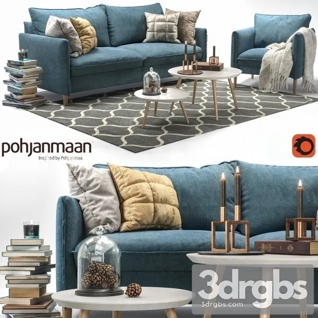 Pohjanmaan Chic Sofa And Armchair 3D Model Download Pohjanmaan Chic Sofa And Armchair 3D Model Download