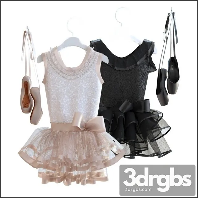 Pointe Shoes With Dress 3D Model Download