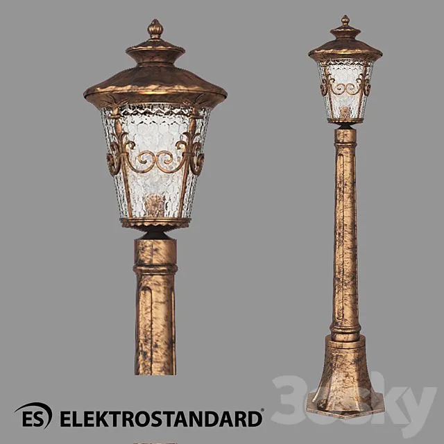 Pole light IP44 Diadema F black gold 3D Model