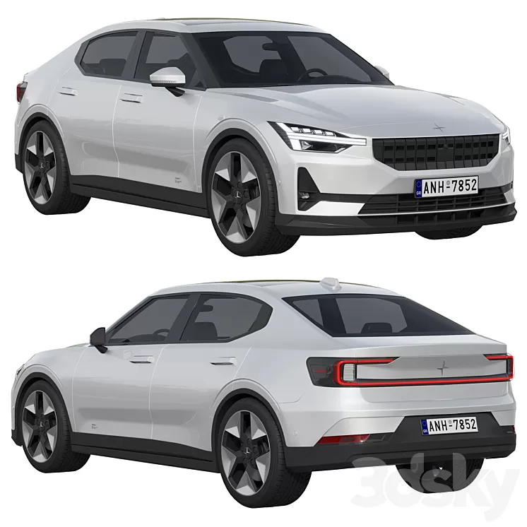 Polestar 2 2023 3D Model Free Download