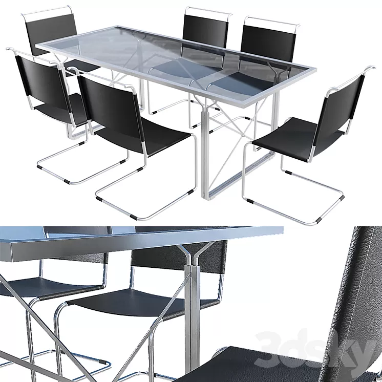 Poliform Activity Table & Chair 3D Model Poliform Activity Table & Chair 3D Model