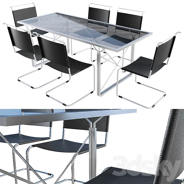 Poliform Activity Table & Chair 3DModel Poliform Activity Table & Chair 3DModel