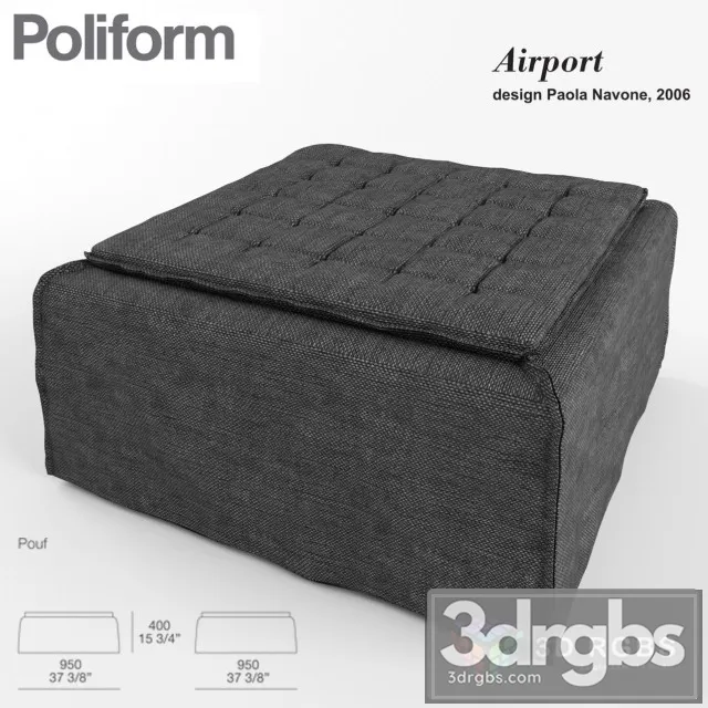 Poliform Airport Pouf 3D Model Download