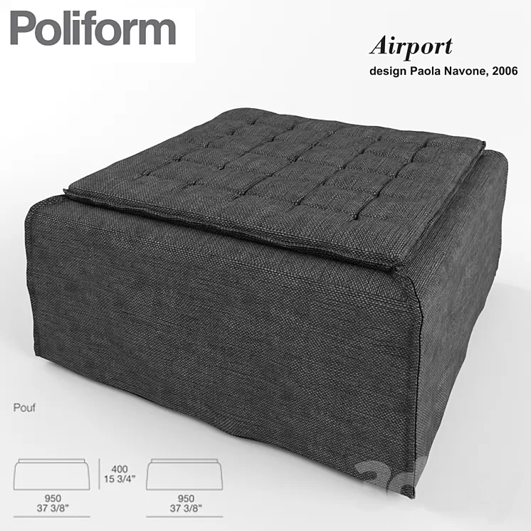 POLIFORM. Airport pouf 3D Model POLIFORM. Airport pouf 3D Model