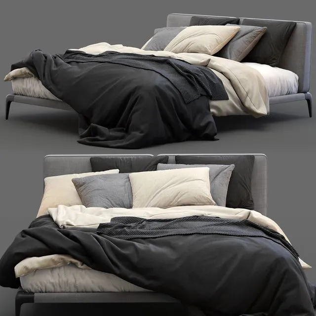 Poliform Bed Park Uno 3D Model Poliform Bed Park Uno 3D Model