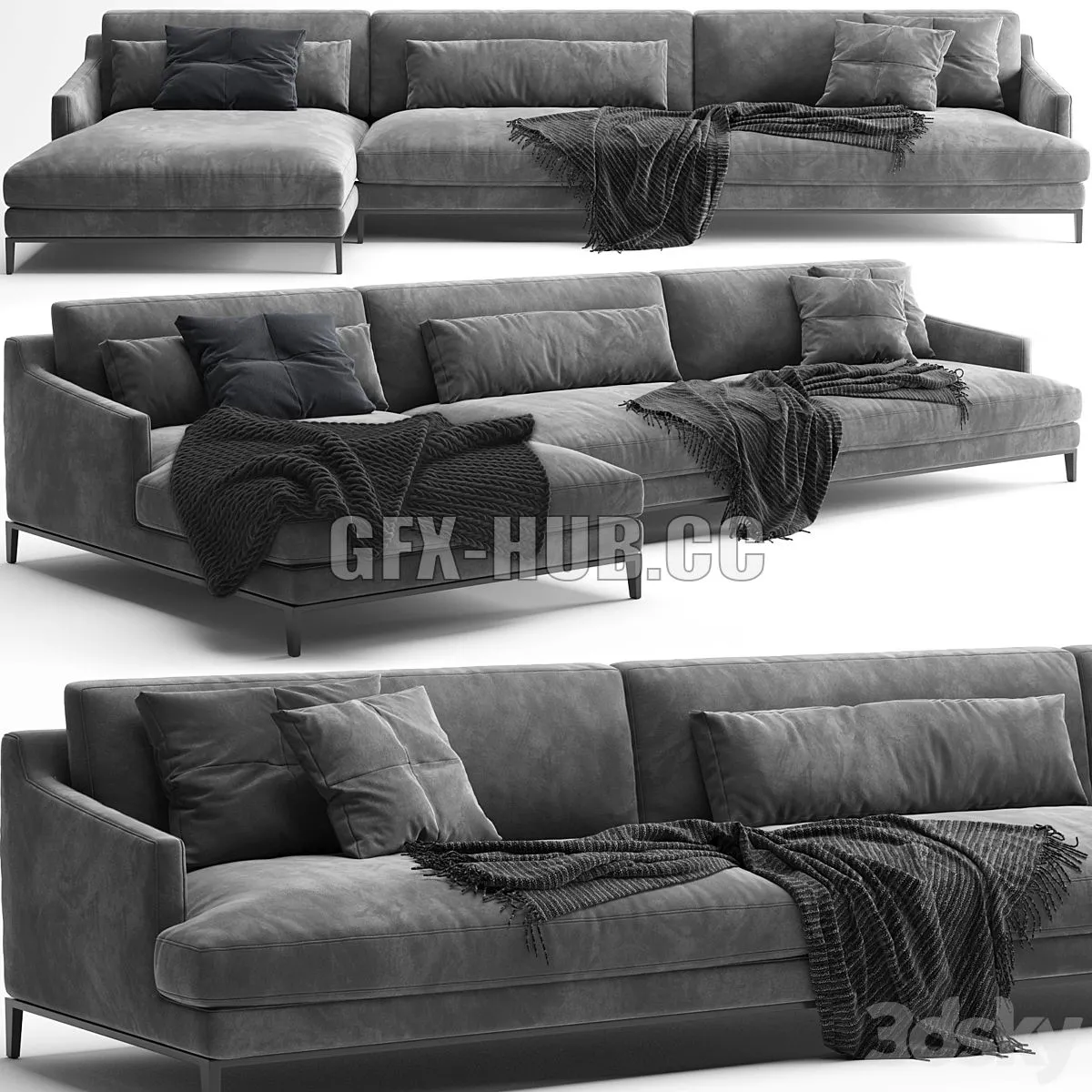 Poliform Bellport Sofa B 3D Model