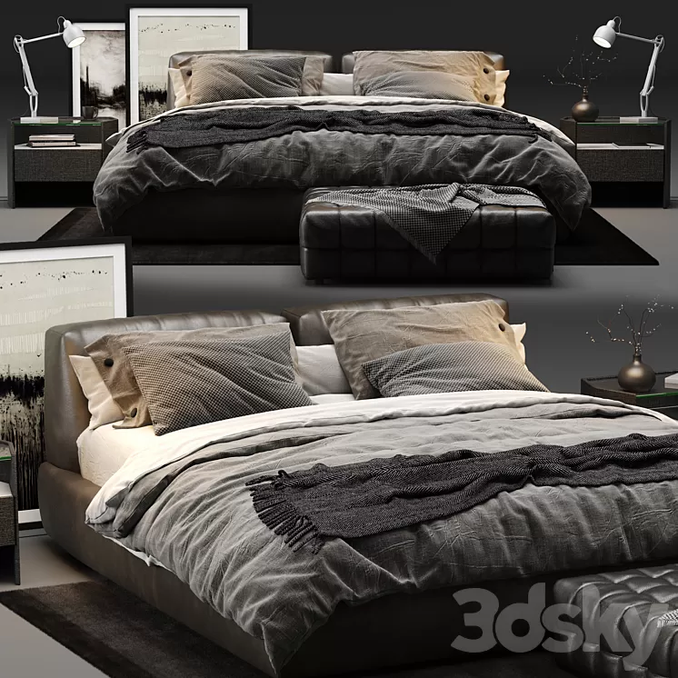 Poliform – Bolton Bed 3D Model