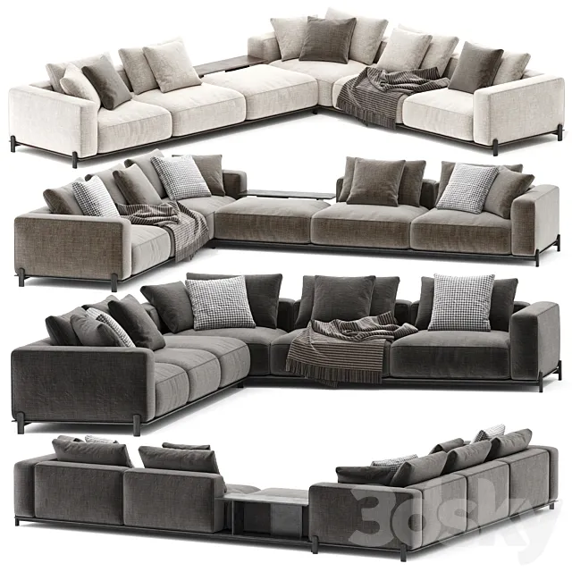 Poliform Brera corner sofa 3D Model Poliform Brera corner sofa 3D Model
