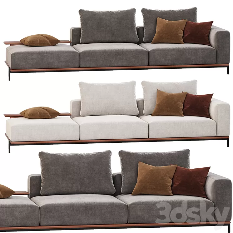 Poliform Brera sofa set 03 3D Model