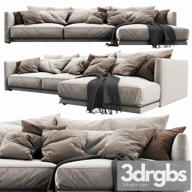 Poliform Bristol Chaise Lounge  3D Model Download