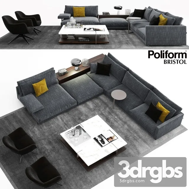 Poliform Bristol Sofa Set 3D Model Download