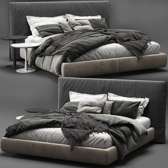 Poliform Bruce Bed (DARK) 3D Model Poliform Bruce Bed (DARK) 3D Model