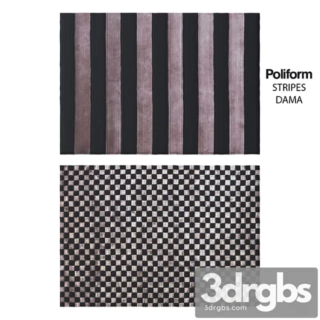 Poliform carpets dama stripes 3D Model Download