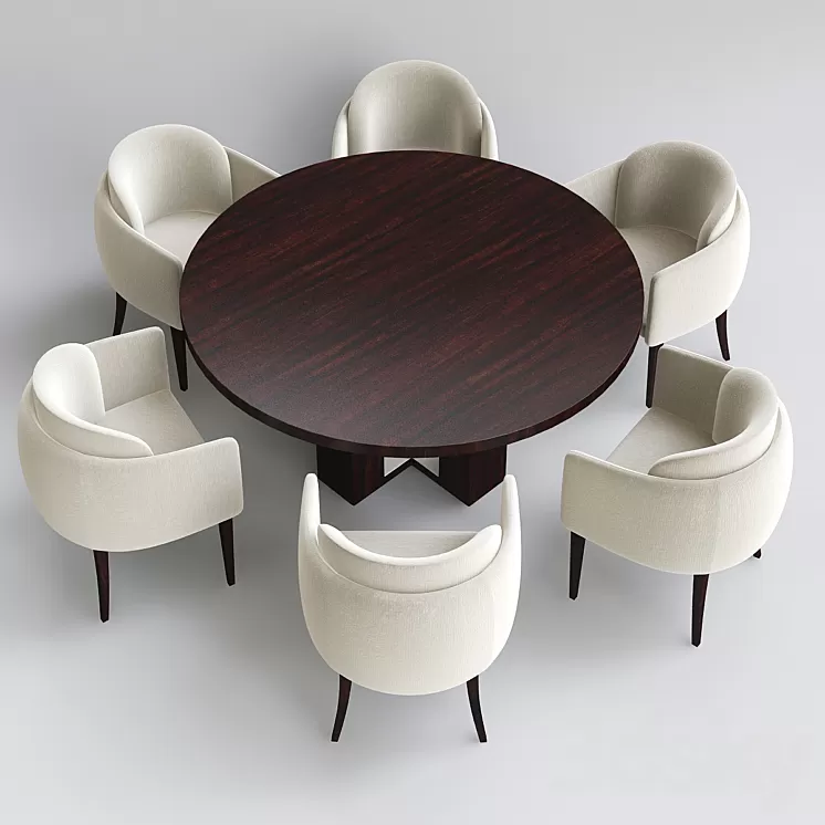 Poliform chair and table 3D Model Poliform chair and table 3D Model