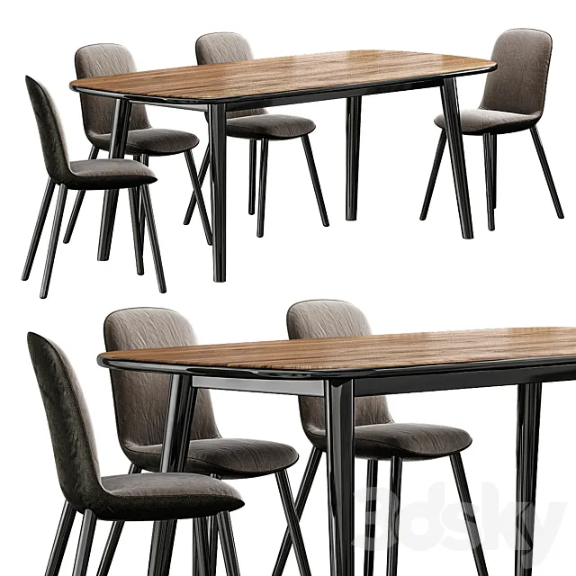 Poliform chair and table 3DModel