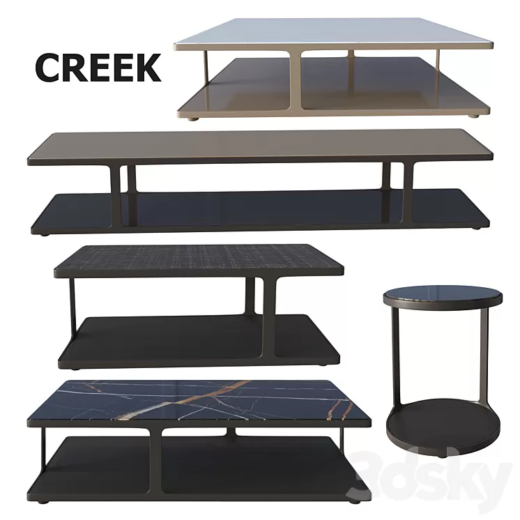 Poliform coffee table creek 3D Model Poliform coffee table creek 3D Model