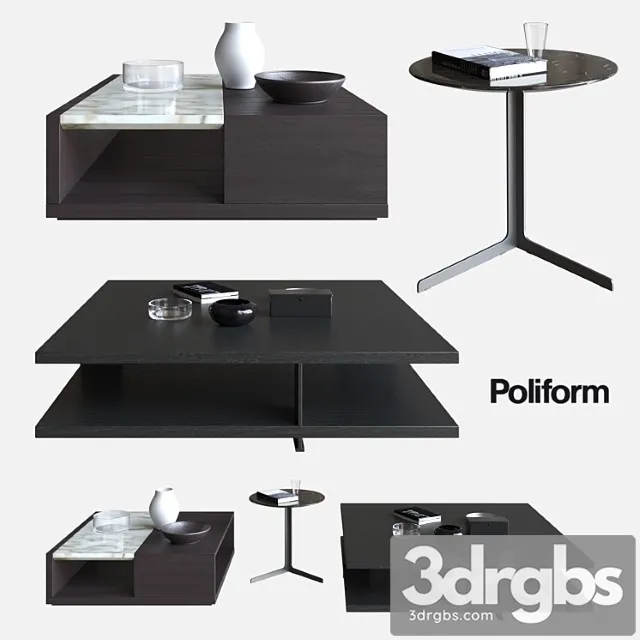 Poliform Coffee Tables Bristol Class Baba 3D Model Download