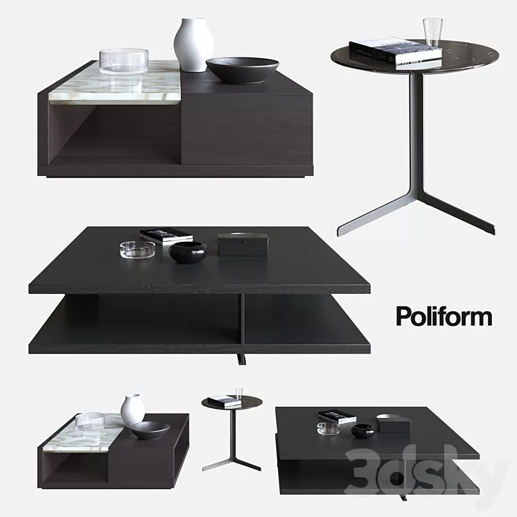 POLIFORM COFFEE TABLES BRISTOL & CLASS & BABA 3D Model POLIFORM COFFEE TABLES BRISTOL & CLASS & BABA 3D Model