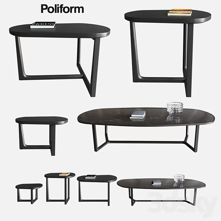 POLIFORM COFFEE TABLES TRIDENTE 3D Model POLIFORM COFFEE TABLES TRIDENTE 3D Model