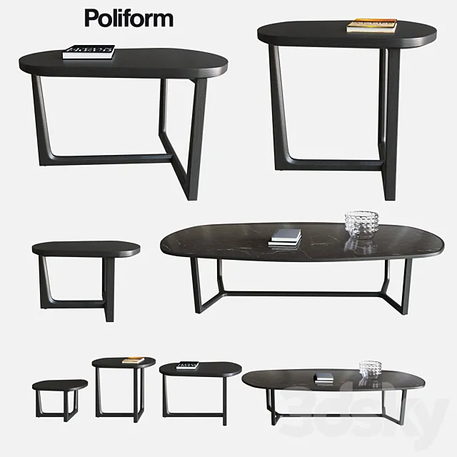 POLIFORM COFFEE TABLES TRIDENTE 3DModel