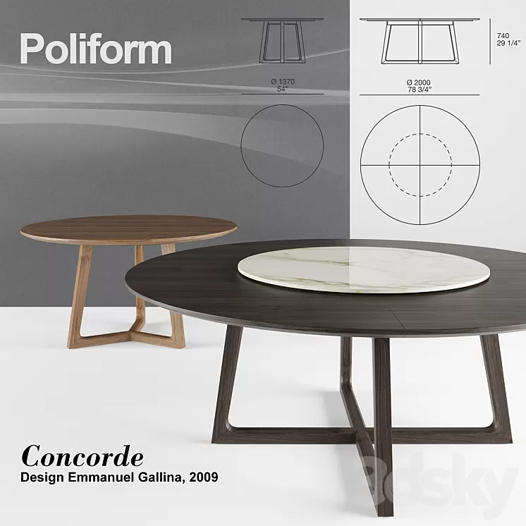 Poliform Concorde set 1 3D Model Poliform Concorde set 1 3D Model
