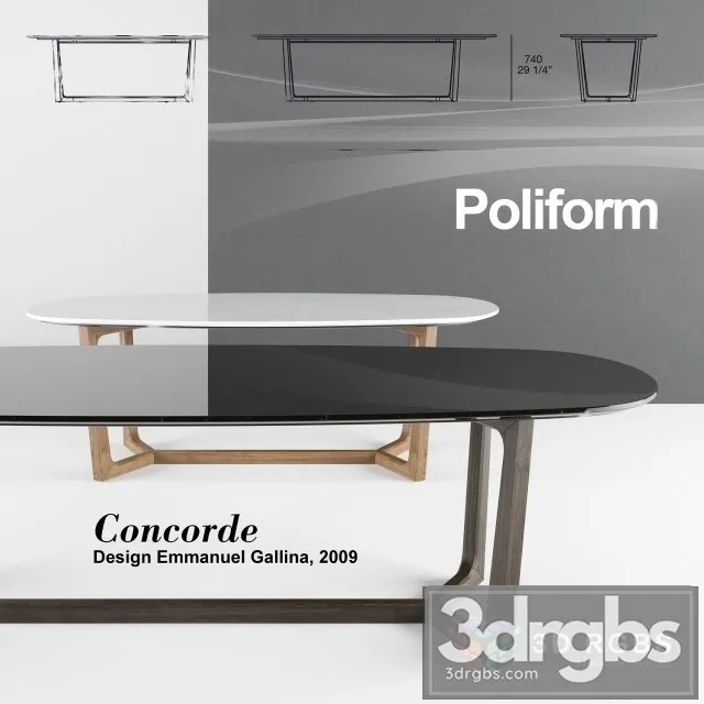 Poliform Concorde Set 2 3D Model Download