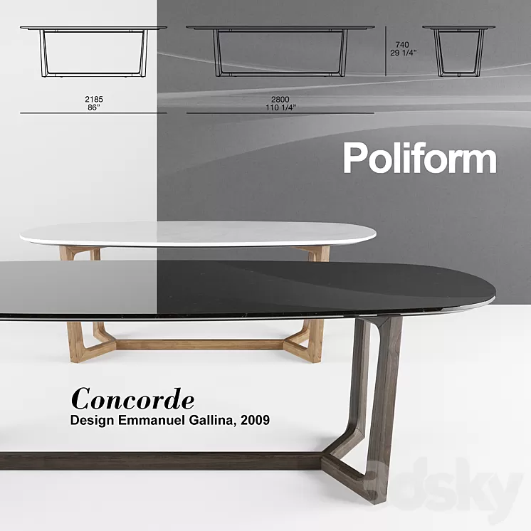 Poliform Concorde set 2 3D Model Poliform Concorde set 2 3D Model