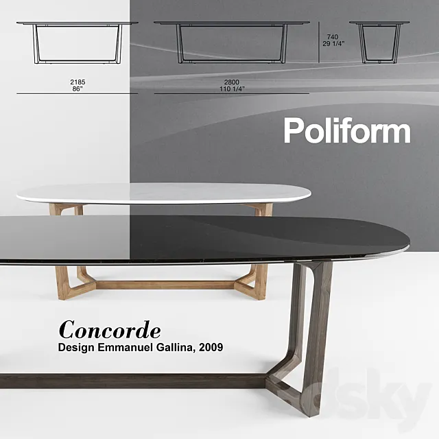 Poliform Concorde set 2 3DModel