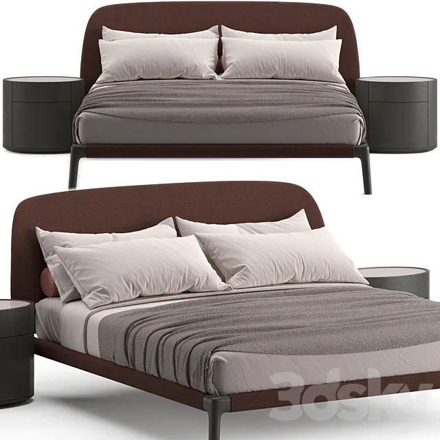 Poliform Curve Bed 3DModel Poliform Curve Bed 3DModel
