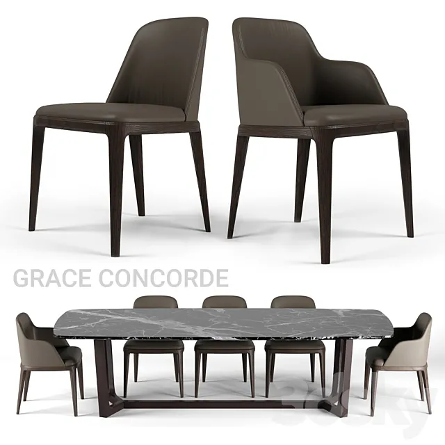 Poliform dining set 3D Model