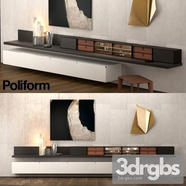 Poliform Display Cabinet 3D Model Download