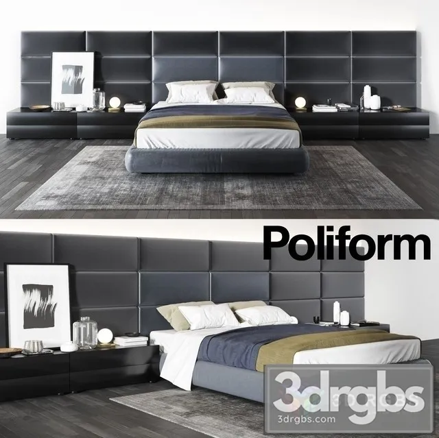 Poliform Dream Bed 02 3D Model Download