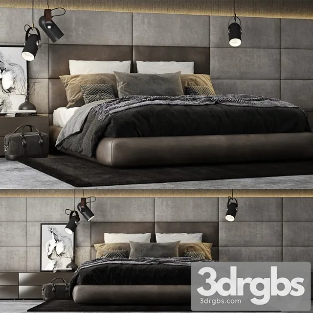Poliform dream bed headboard 2 3D Model Download Poliform dream bed headboard 2 3D Model Download