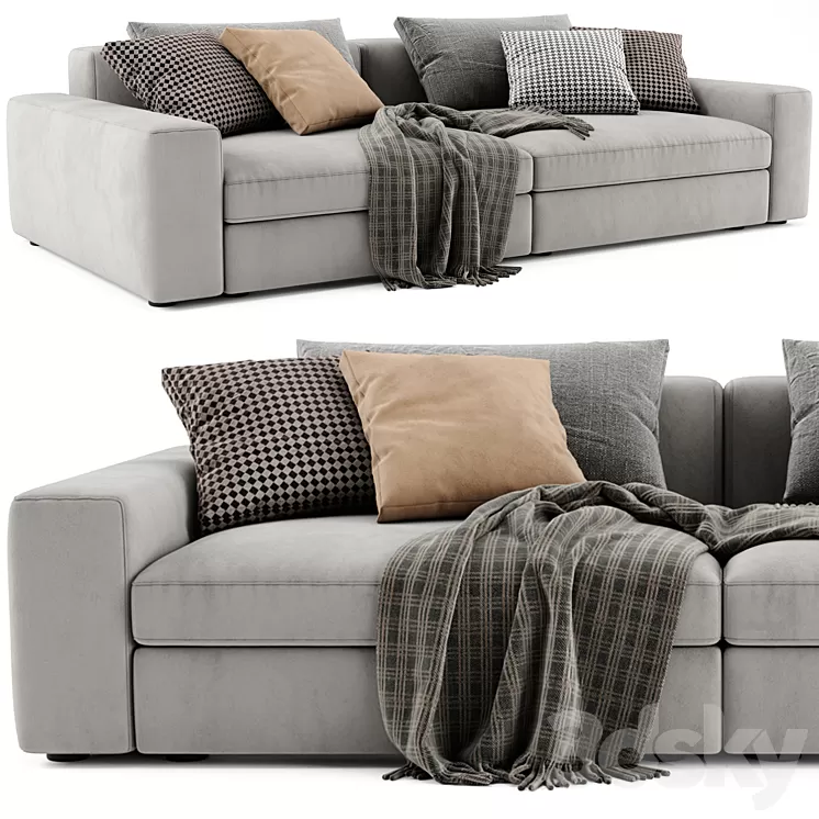 Poliform Dune 2 Seats Sofa 02 3D Model Free Download