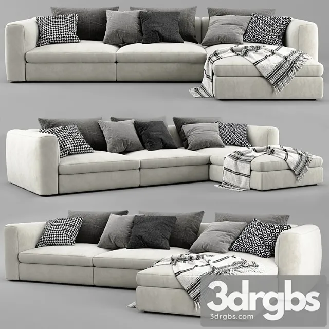 Poliform dune chaise longue sofa 2 3D Model Download