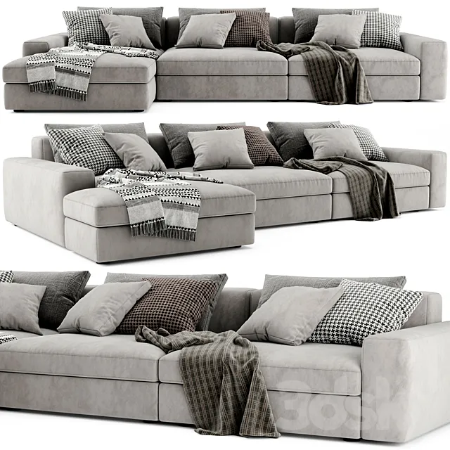 Poliform Dune Chaise Longue Sofa 2 3D Model Poliform Dune Chaise Longue Sofa 2 3D Model