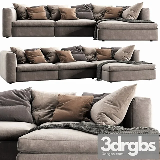 Poliform Dune Chaise Lounge 2 3D Model Download