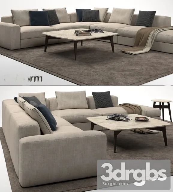 Poliform Dune Sofa 01 3D Model Download