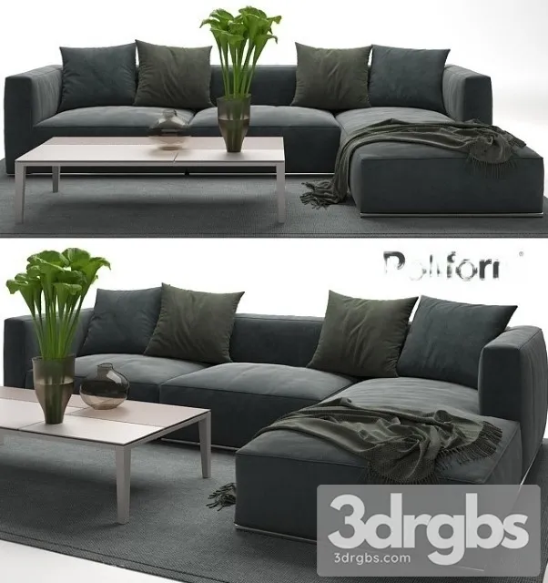 Poliform Fabric Moderm  Sofa 02 3D Model Download