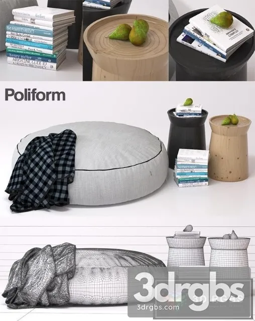 Poliform Fabric Pouf 3D Model Download