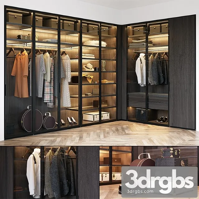 Poliform Fitted Wardrobe 3D Model Download