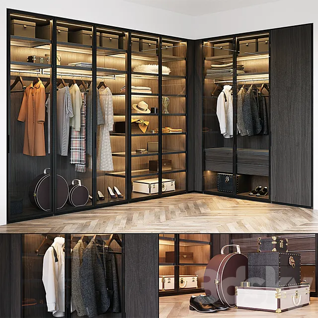 Poliform FITTED WARDROBE (vray GGX. corona PBR) 3DModel