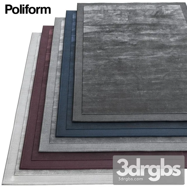 Poliform Framed Rugs Set 3D Model Download