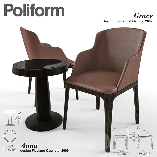 Poliform Grace & Anna 3D Model Poliform Grace & Anna 3D Model