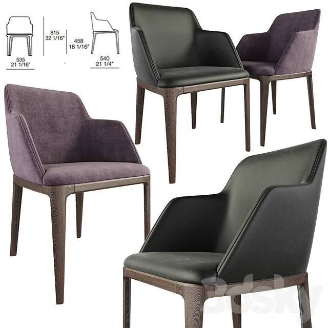 Poliform Grace Dining Chair 3D Model Poliform Grace Dining Chair 3D Model