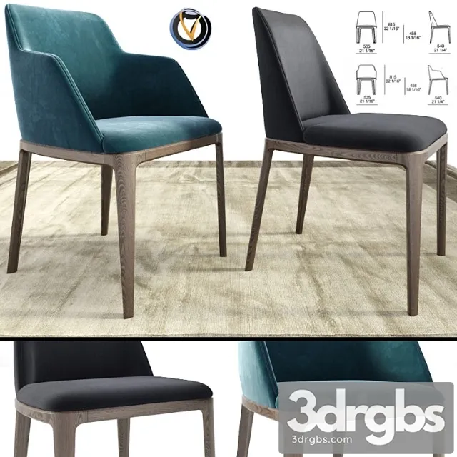 Poliform grace dining chair duo 2 3D Model Download Poliform grace dining chair duo 2 3D Model Download