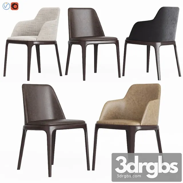 Poliform Grace Dinning Chair Set 3D Model Download Poliform Grace Dinning Chair Set 3D Model Download