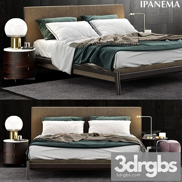 Poliform ipanema bed 2 3D Model Download Poliform ipanema bed 2 3D Model Download