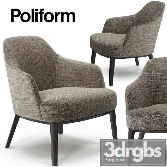 Poliform Jane Armchair 3D Model Download