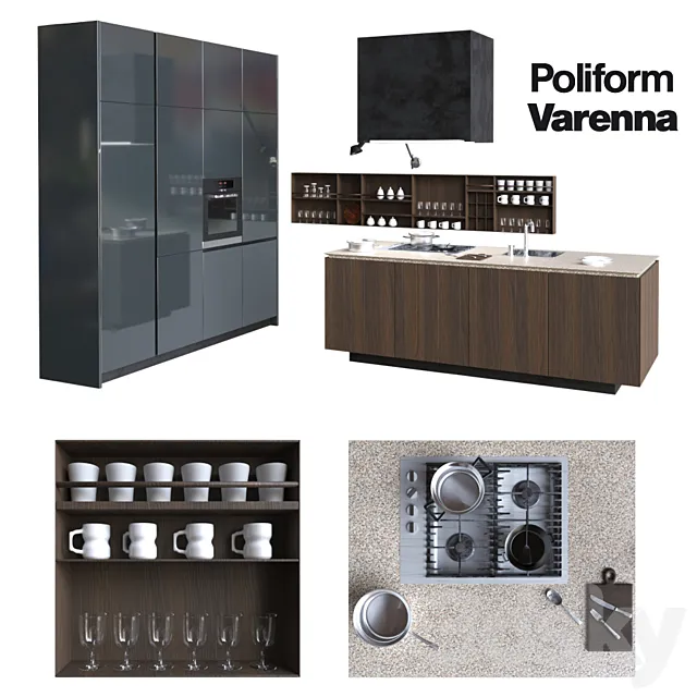 POLIFORM KITCHEN COLLECTION DESIGN CR & S VARENNA ARTEX 3 3DModel